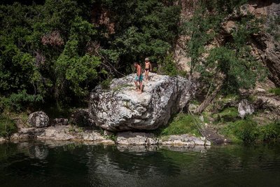 plage, rivière, gorges, cèze