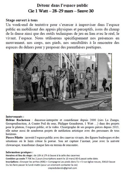 Stage de Danse / Art - Détour dans l'espace public_Sauve
