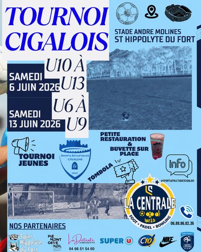 Tournois de football jeunes du CLUB SPORTS ATHLETIQUES CIGALOIS (SA CIGALOIS) 2026_Saint-Hippolyte-du-Fort
