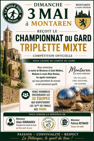 Affiche du concours de triplette mixte