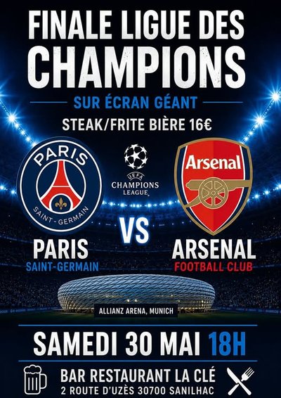 Retransmission - Finale league des Champions sur écran géant_Sanilhac-Sagriès