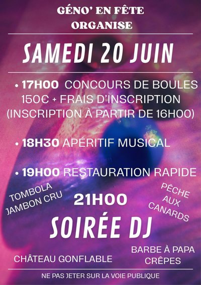 Concours de boule & Soirée DJ à Génolhac_Génolhac
