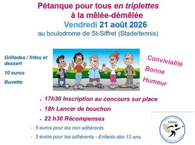 Pétanque pour tous en triplettes montées_Saint-Siffret