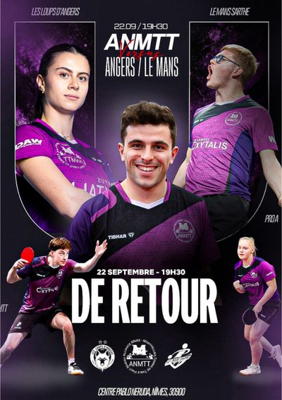 Alliance Nîmes-Montpellier TT vs Angers / Le Mans - J1 Championnat national Pro A Messieurs / Dames - Tennis de Table_Nîmes