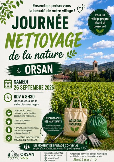 Journée nettoyage de la nature à Orsan_Orsan