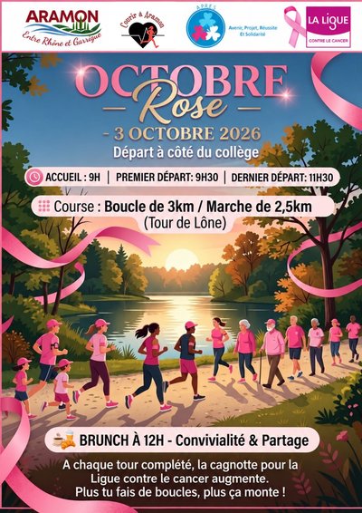 Octobre rose - Course, Marche et Brunch_Aramon