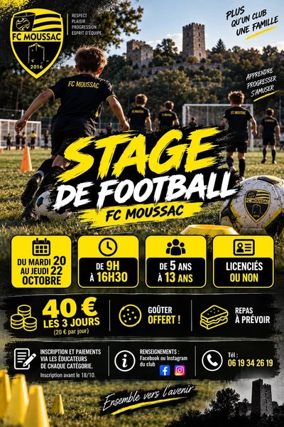 Stage de football - Enfants et Adolescents_Moussac