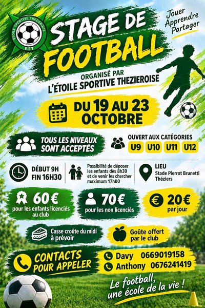 Stage de football enfants