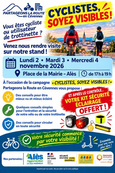 Cyclistes et trottinettes : soyez visibles