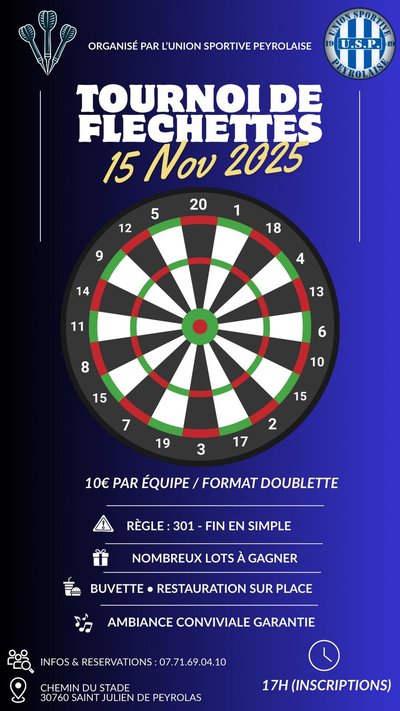 Tournoi de Fléchettes du Samedi 15 novembre 2025