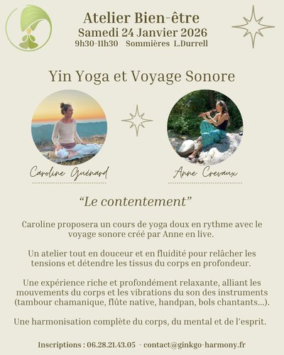 Atelier Yin yoga et voyage sonore