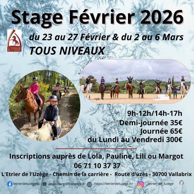 Stage vacances de février - Centre équestre et poney club_Vallabrix
